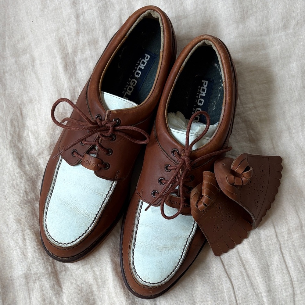 Polo Golf Two-Tone Brown and White Women's Athletic Shoes